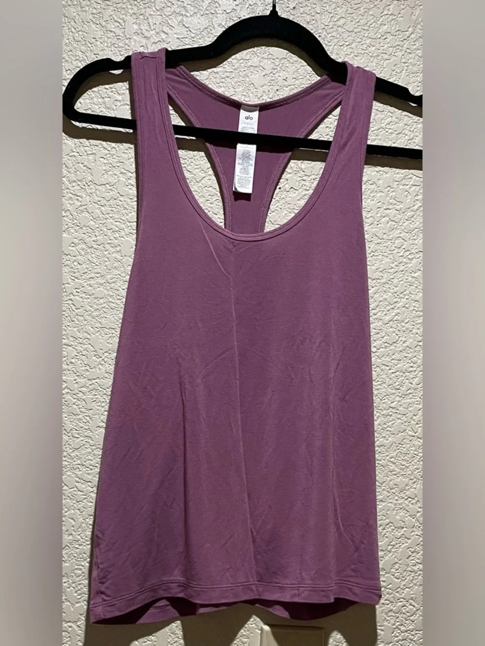 Alo All Day Tank Top Relaxed Racerback Mulberry Mauve Size S